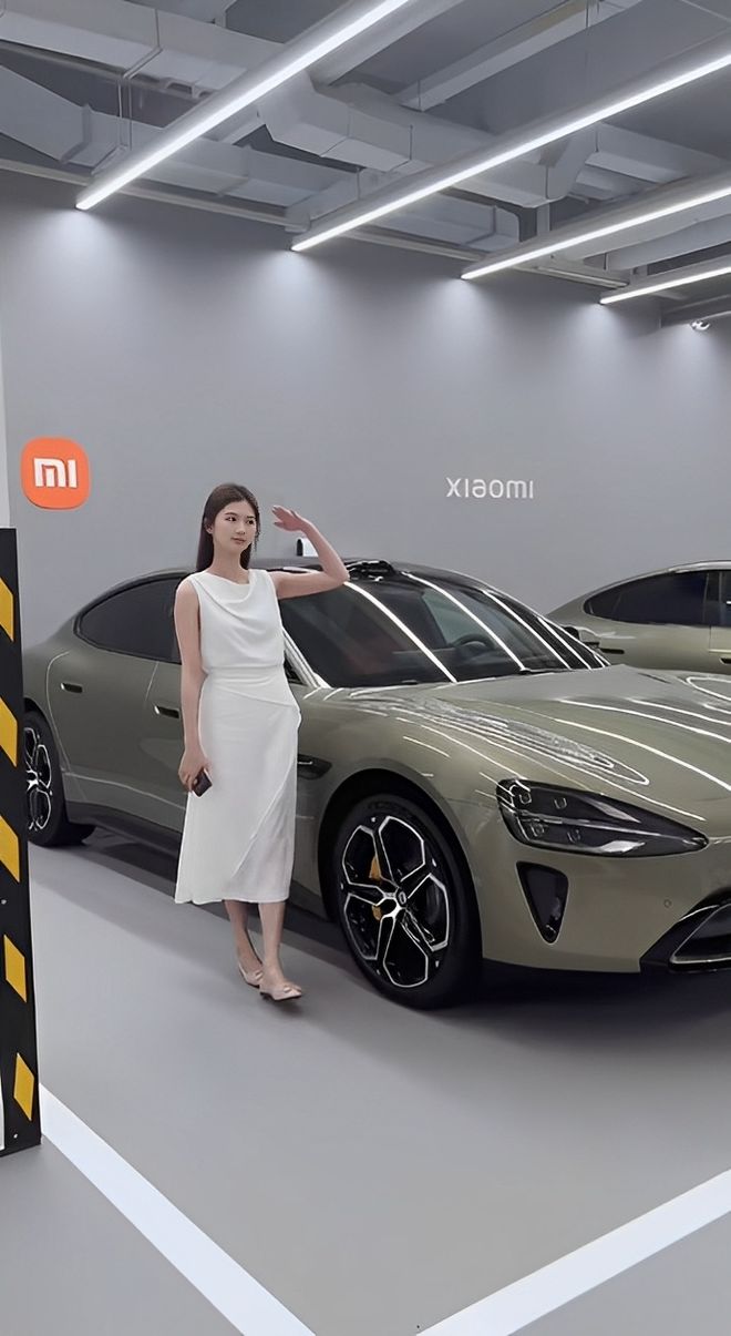 女车主质量都这么高的吗？仙女也就长这样吧j9九游真人游戏第一平台小米SU7的美(图4)